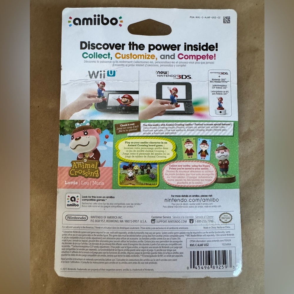 Nintendo Amiibo Animal Crossing Collection Series Lottie Figurine New Sealed - Picture 7 of 7